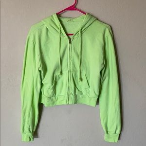 Neon green crystal hoodie